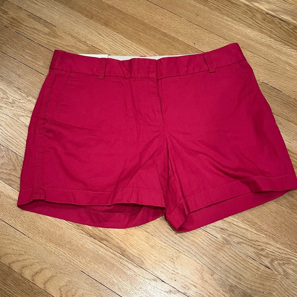 J crew pink chino shorts